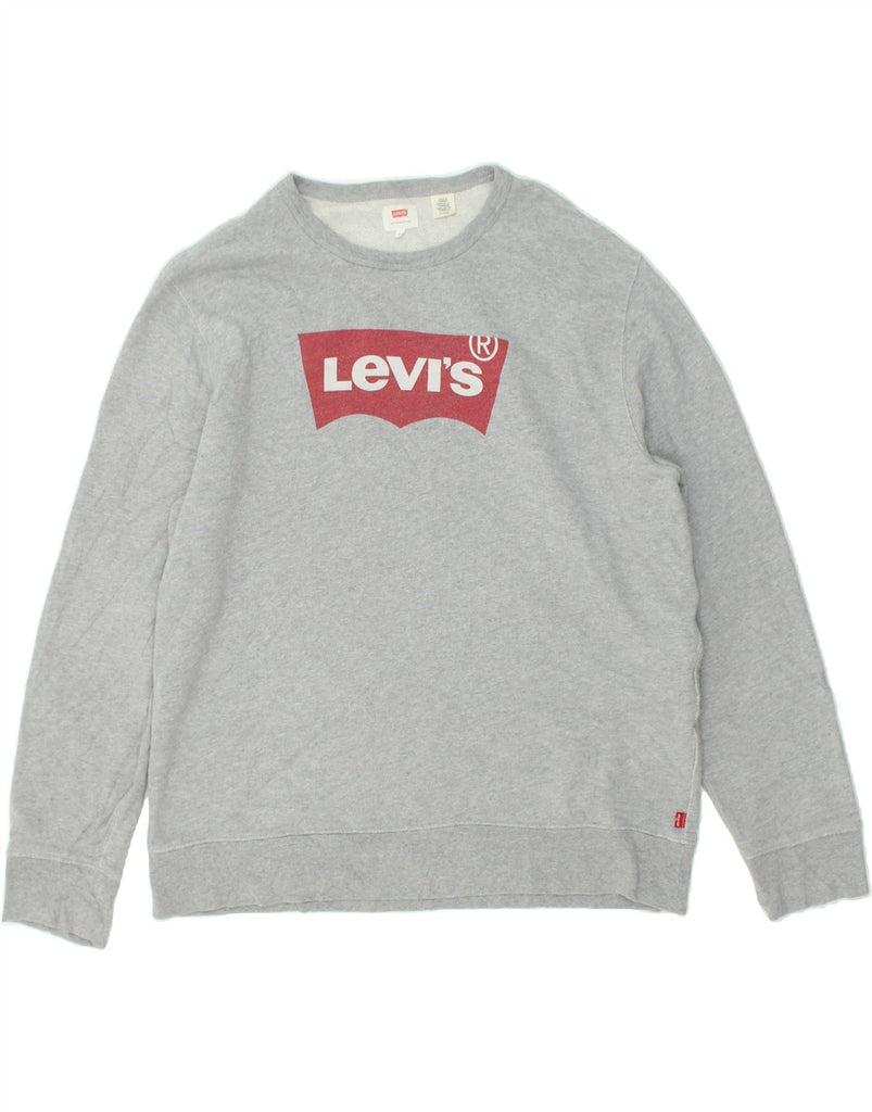 LEVI'S Mens Graphic Sweatshirt Jumper XL Grey Cotton | Vintage Levi's | Thrift | Second-Hand Levi's | Used Clothing | Messina Hembry 