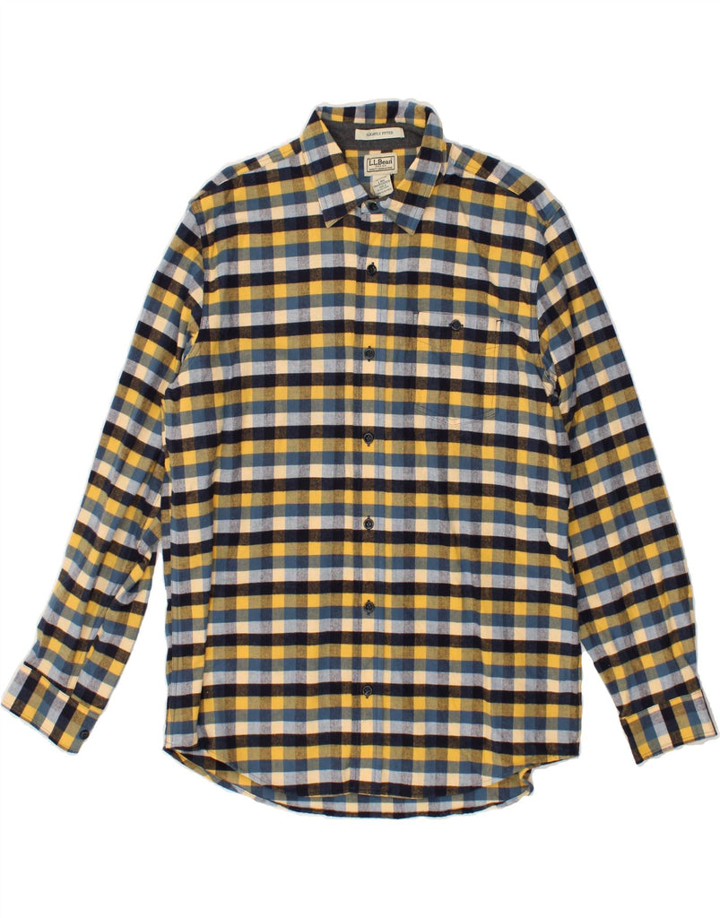 L.L.BEAN Mens Slightly Fitted Shirt Large Yellow Check Cotton | Vintage L.L.Bean | Thrift | Second-Hand L.L.Bean | Used Clothing | Messina Hembry 