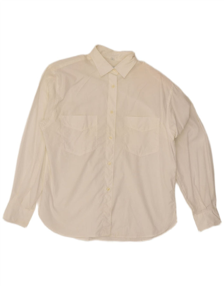 Balloon Womens Shirt UK 14 Medium Off White Cotton