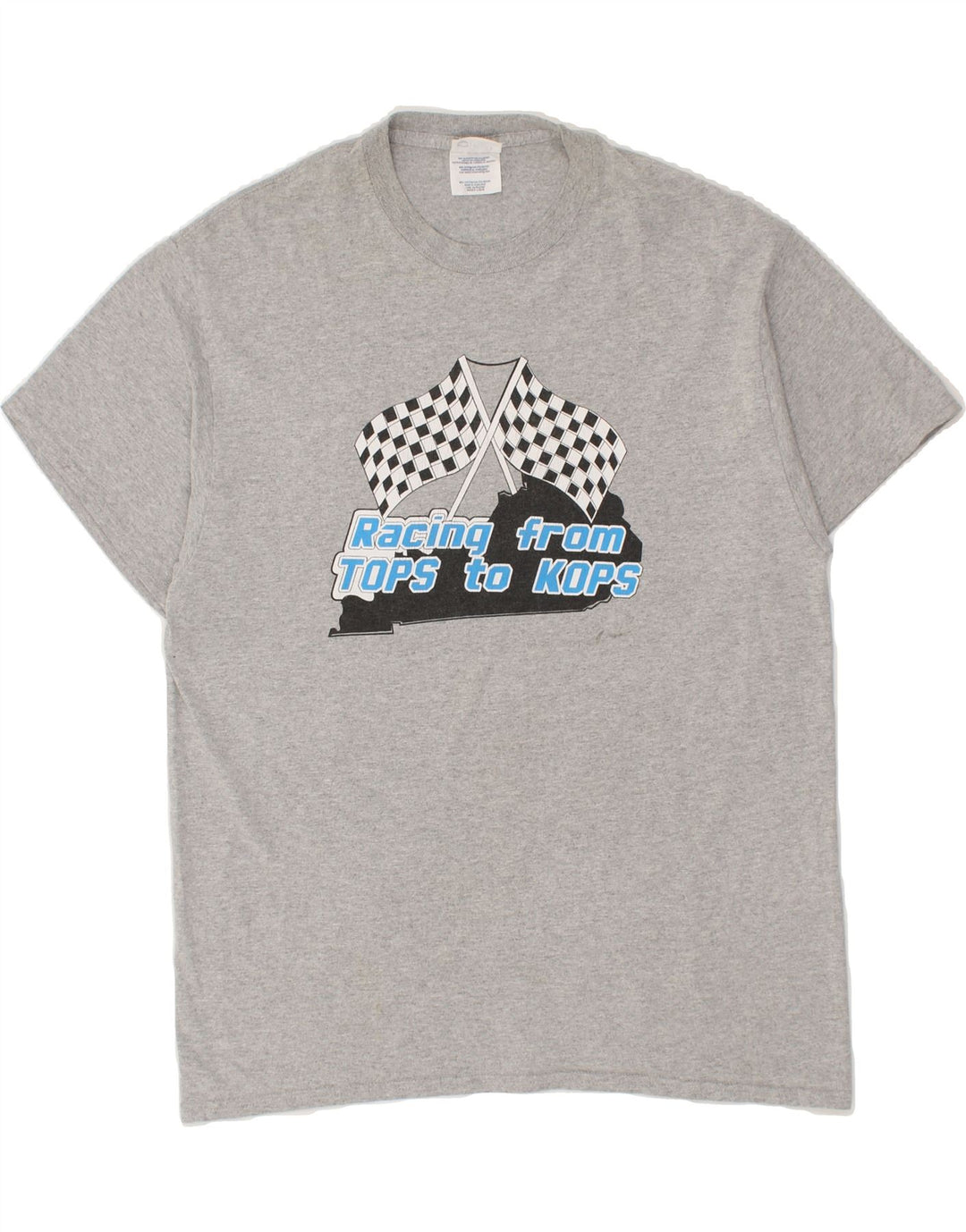 VINTAGE Mens Graphic T-Shirt Top Medium Grey Cotton Vintage Vintage and Second-Hand Vintage from Messina Hembry 