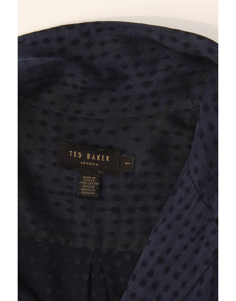 TED BAKER Womens Oversized Maxi Dress Size 1 XS Navy Blue Spotted Vintage Ted Baker and Second-Hand Ted Baker from Messina Hembry 