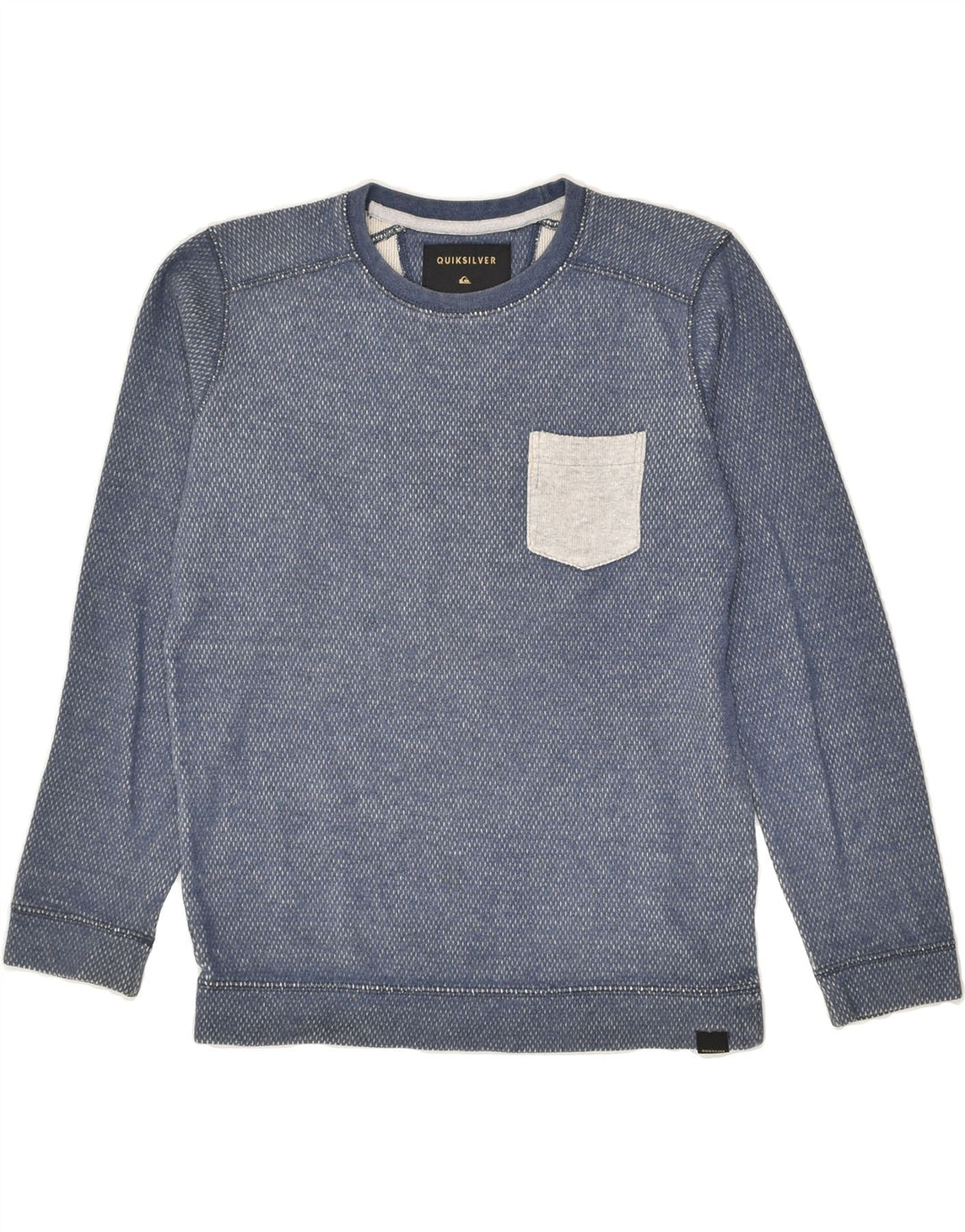 QUIKSILVER Womens Sweatshirt Jumper UK 12 Medium Blue Cotton | Vintage Quiksilver | Thrift | Second-Hand Quiksilver | Used Clothing | Messina Hembry 