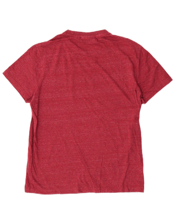Superdry Womens T-Shirt Top UK 16 Large Red Flecked Cotton