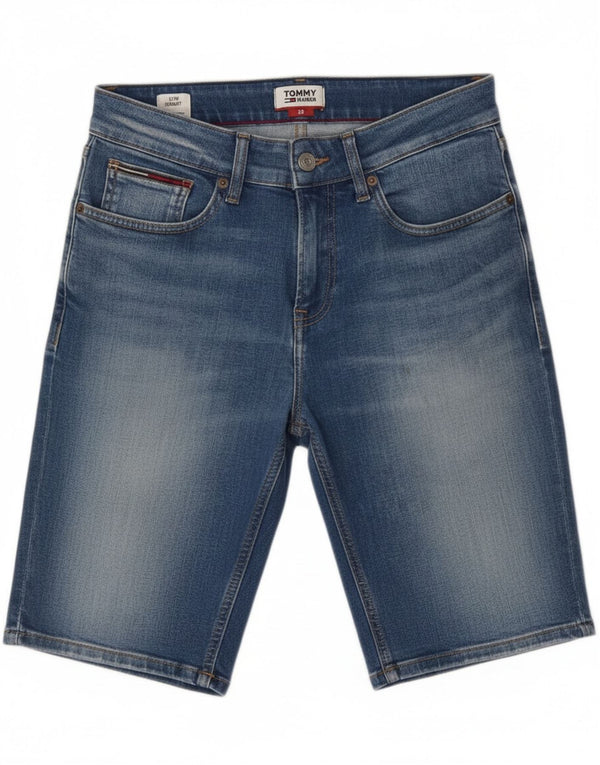 Tommy Hilfiger Mens Slim Denim Shorts W28 Small Blue Cotton