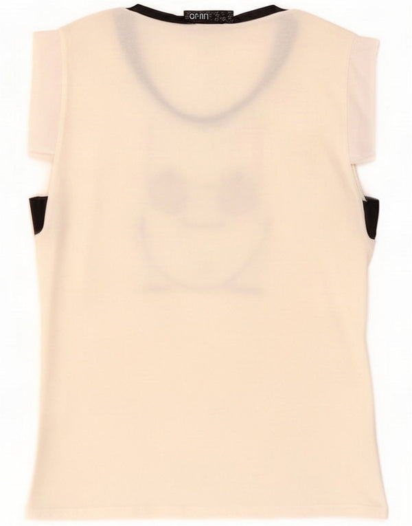 Liu Jo Womens Graphic T-Shirt Top UK 10 Small White