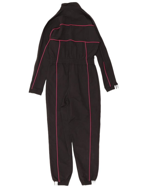 Adidas Womens Long Sleeve Graphic Jumpsuit UK 6 XS Black Polyamide