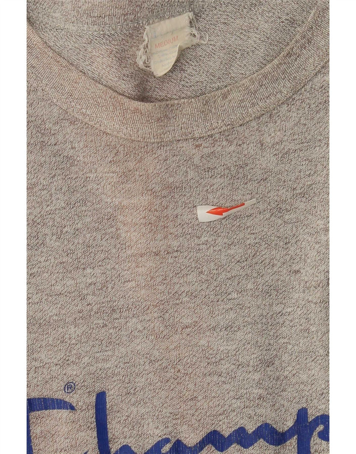 Champion Mens Graphic T-Shirt Top Medium Grey Cotton