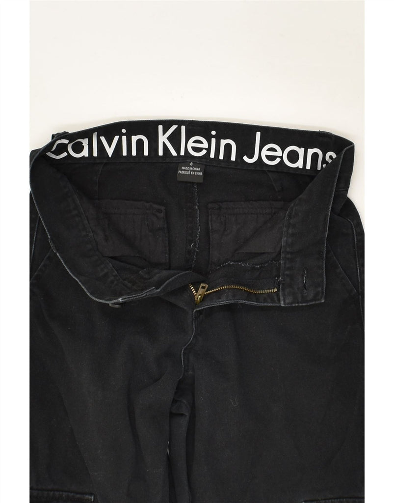 CALVIN KLEIN Boys Cargo Straight Jeans 7-8 Years W22 L23 Black Cotton | Vintage Calvin Klein | Thrift | Second-Hand Calvin Klein | Used Clothing | Messina Hembry 