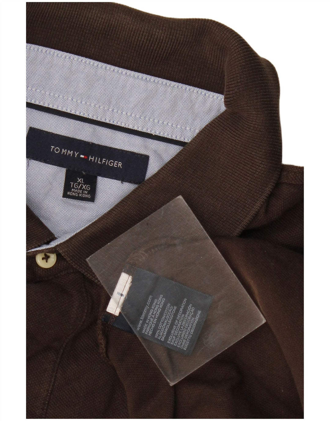 Tommy Hilfiger Mens Polo Shirt XL Brown Cotton