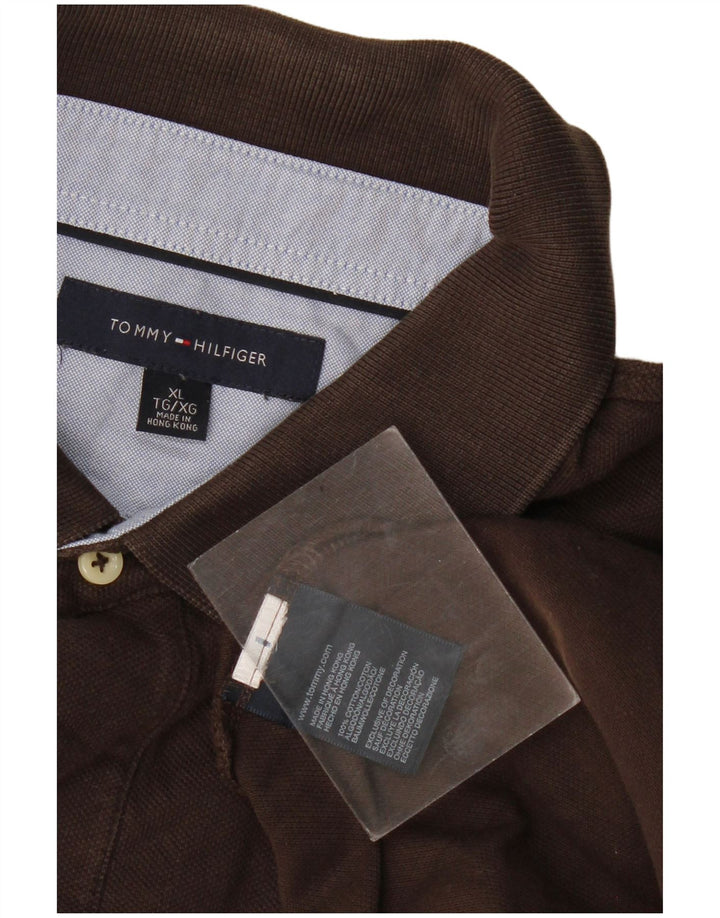 Tommy Hilfiger Mens Polo Shirt XL Brown Cotton