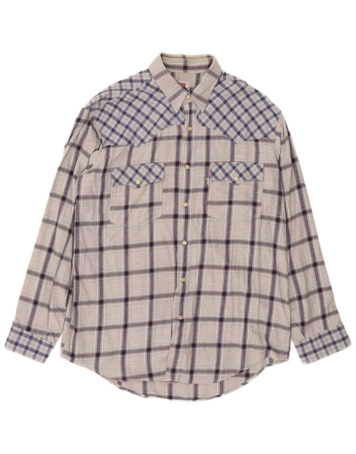 Levi's Mens Shirt Large Grey Check Cotton