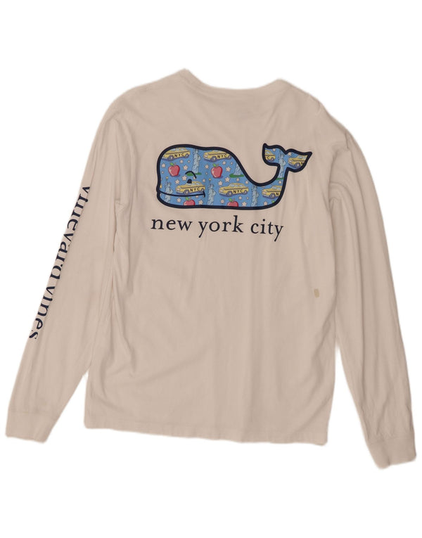 Vineyard Vines Mens Graphic Top Long Sleeve XS White Cotton
