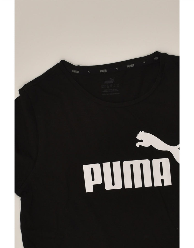 PUMA Womens Graphic T-Shirt Top UK 16 Large  Black Cotton | Vintage Puma | Thrift | Second-Hand Puma | Used Clothing | Messina Hembry 