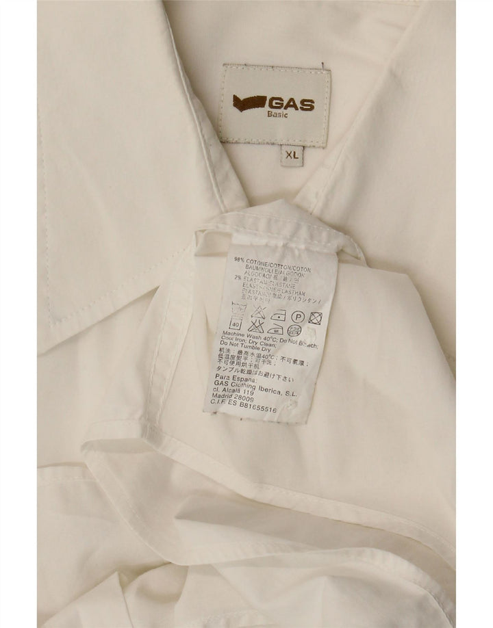 Gas Mens Shirt XL White Cotton