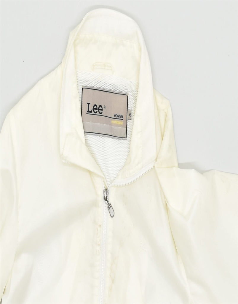 LEE Womens Bomber Jacket UK 6 XS Off White Polyamide | Vintage | Thrift | Second-Hand | Used Clothing | Messina Hembry 