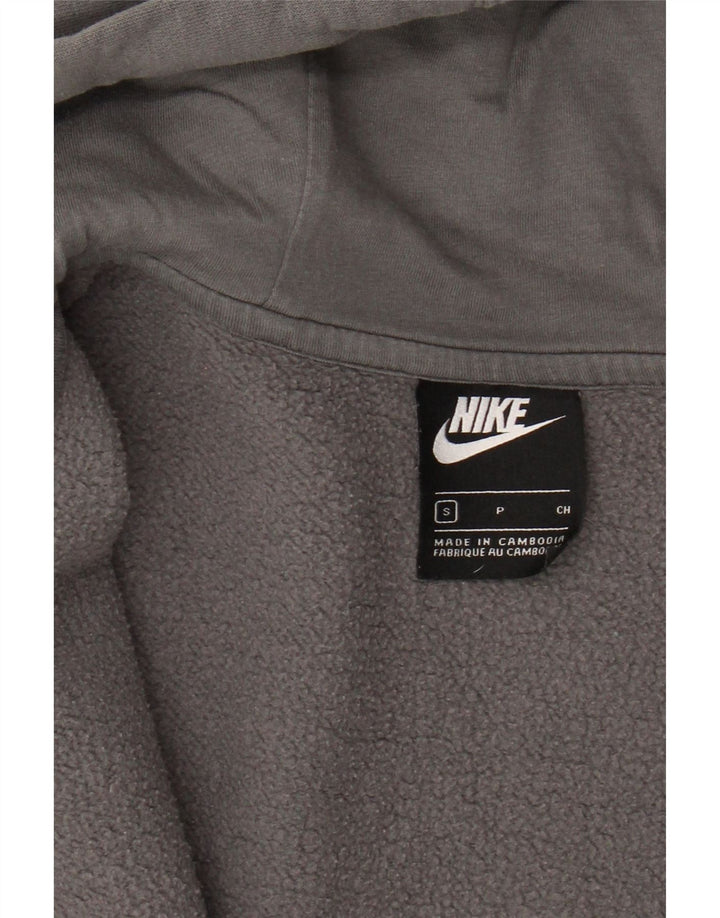 NIKE Mens Zip Hoodie Sweater Small Grey Cotton