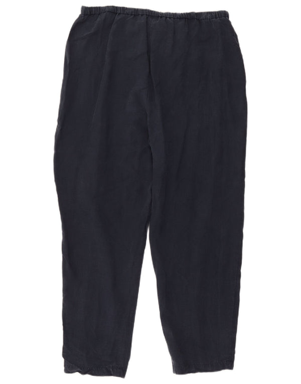 Marks & Spencer Womens Casual Trousers UK 16 Large W32 L26 Navy Blue