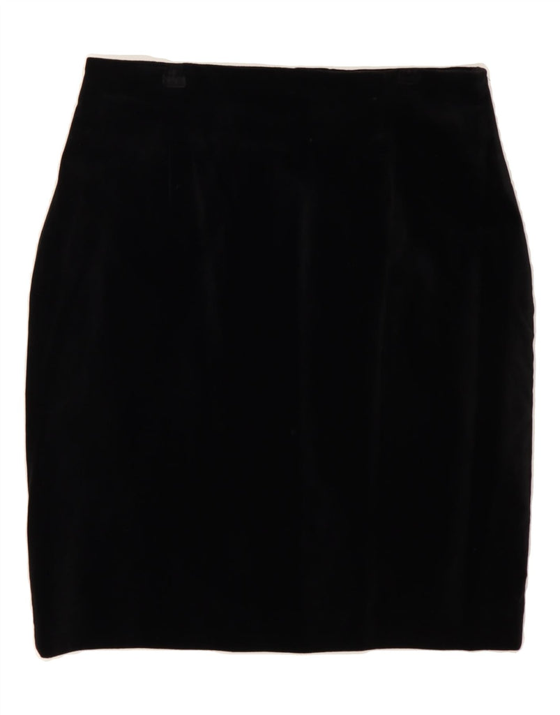 ST. BERNARD Womens Velvet Pencil Skirt UK 16 Large W32  Black Cotton Vintage St. Bernard and Second-Hand St. Bernard from Messina Hembry 