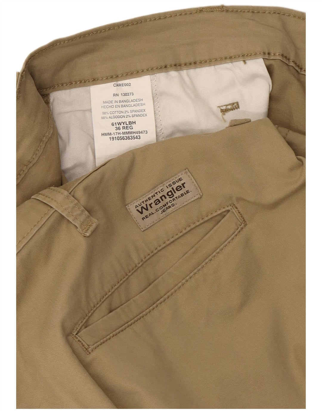 Wrangler Mens Cargo Shorts W36 Large Beige Cotton