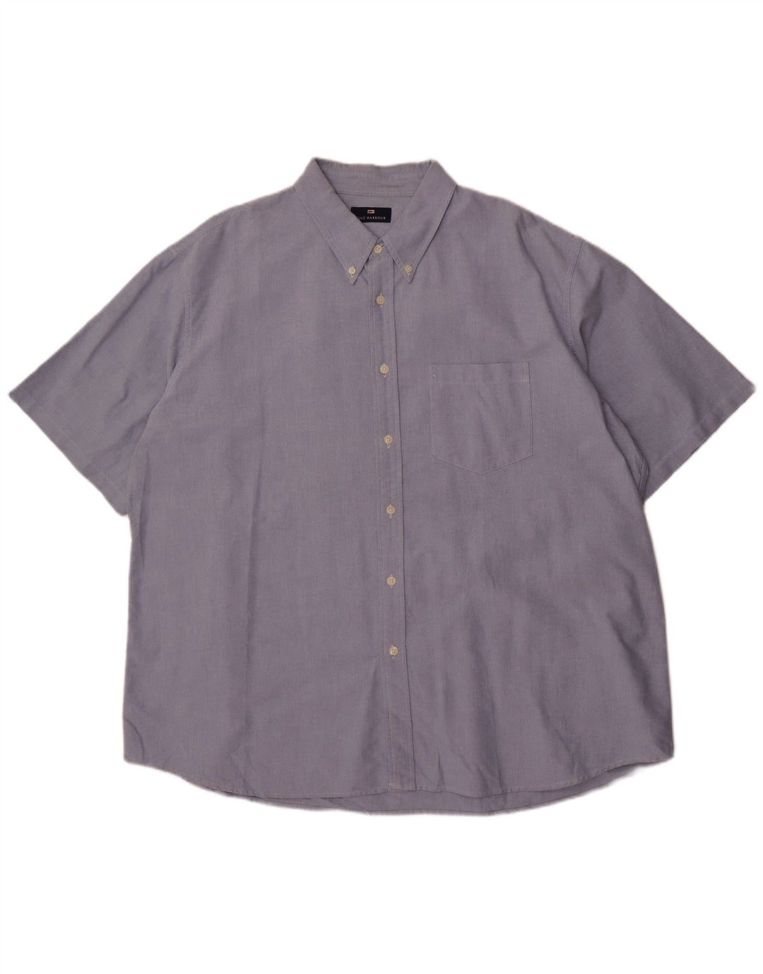 Marks & Spencer Mens Short Sleeve Shirt 2XL Blue Cotton