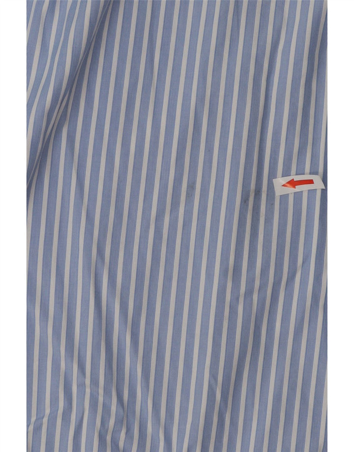 MASSIMO DUTTI Mens Shirt Size 16 1/2 Large Blue Striped Cotton