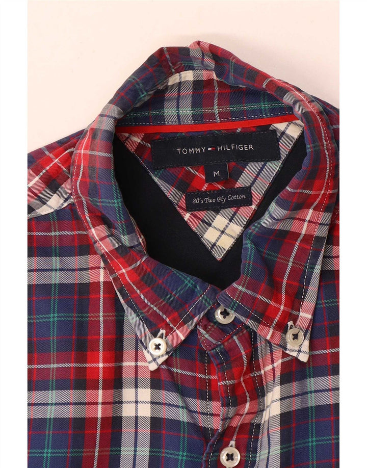 Tommy Hilfiger Mens Shirt Medium Red Plaid Cotton
