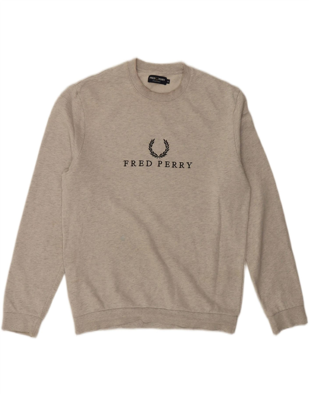 Fred Perry Mens Graphic Sweatshirt Jumper Medium Grey Cotton