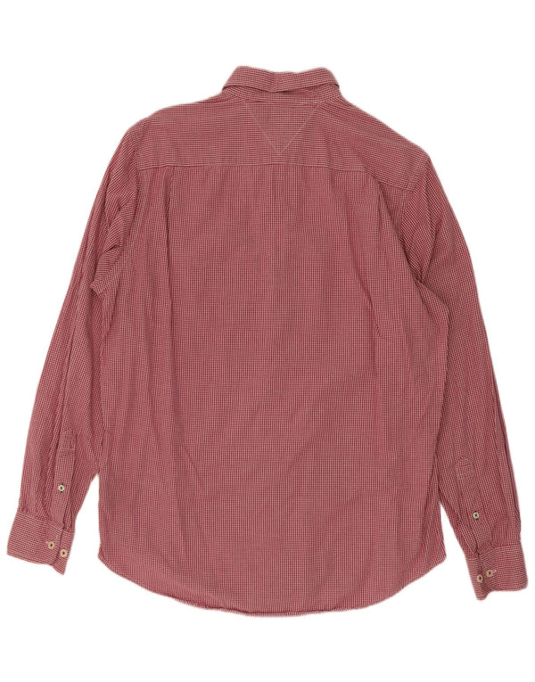 Tommy Hilfiger Mens Classic Fit Shirt Small Red Gingham Cotton