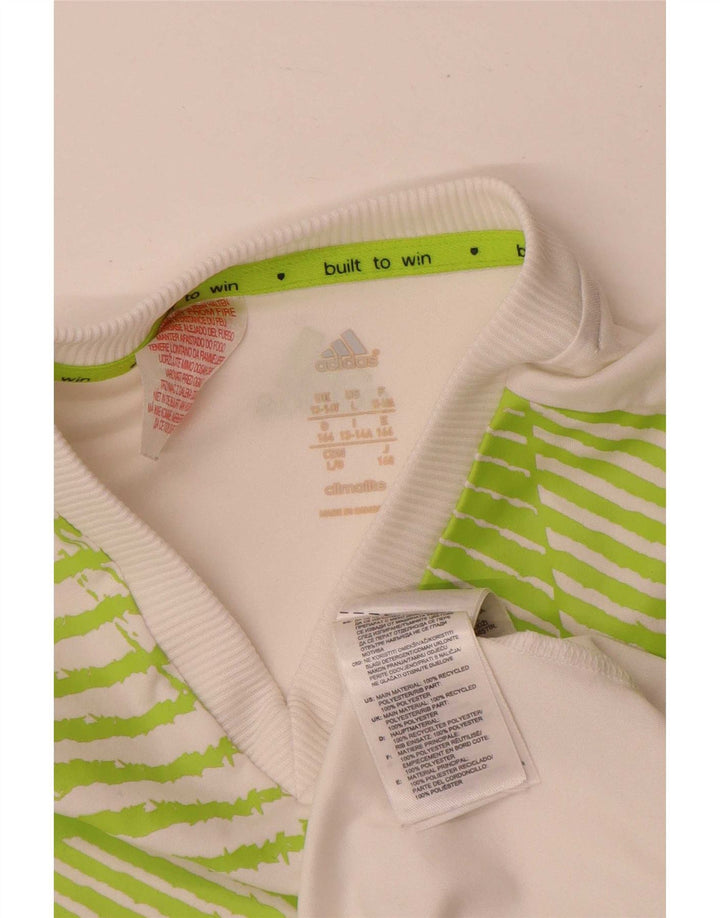 Adidas Boys Climalite Graphic T-Shirt Top 13-14 Years White Polyester