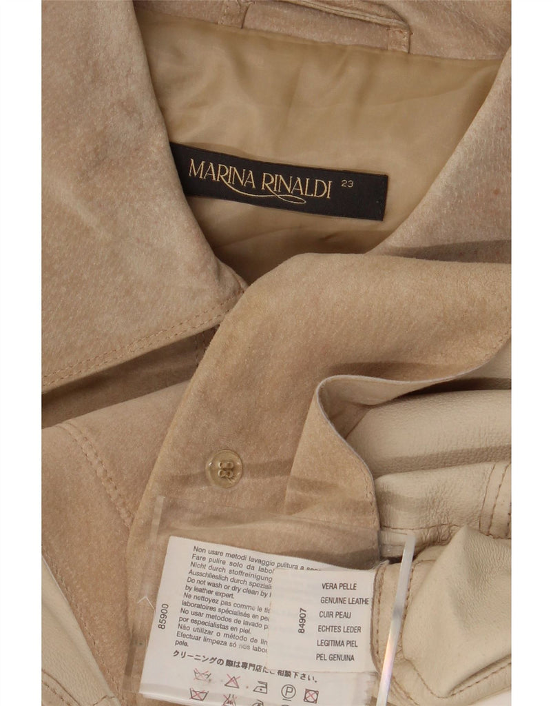 MARINA RINALDI Womens Suede Jacket Size 23 Medium Beige Leather Vintage Marina Rinaldi and Second-Hand Marina Rinaldi from Messina Hembry 
