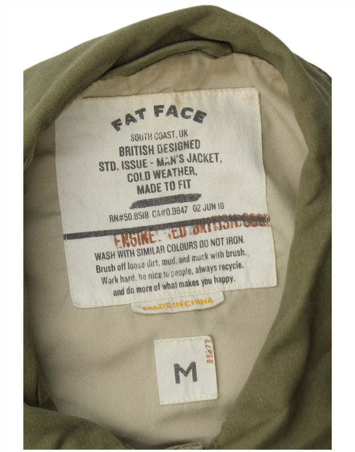 Fat Face Mens Bomber Jacket UK 38 Medium Khaki Cotton