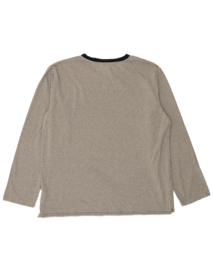 The White Company Mens Top Long Sleeve Large Grey Colourblock Polyester