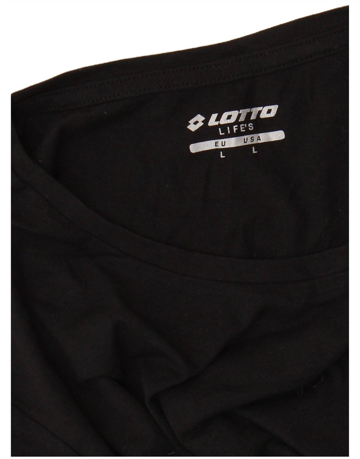 LOTTO Womens T-Shirt Top UK 16 Large Black