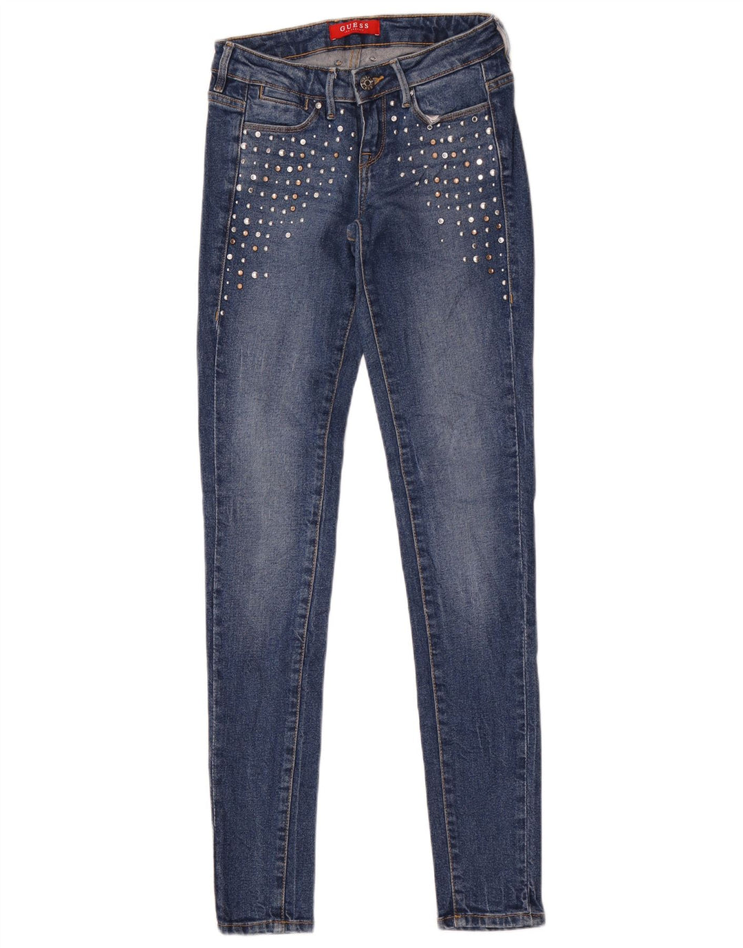 GUESS Womens Skinny Jeans W25 L33 Blue Cotton