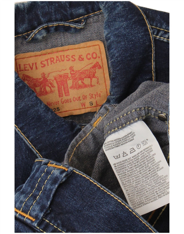 Levi's Womens Crop Denim Jacket UK 10 Small Blue Cotton