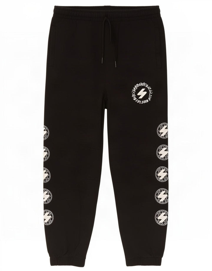 Superdry Mens Graphic Tracksuit Trousers Joggers Small Black
