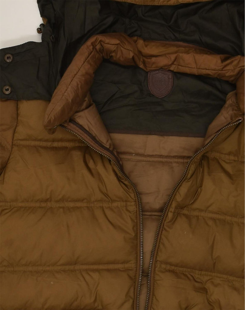 MASSIMO DUTTI Womens Crop Padded Jacket EU 36 Small Brown | Vintage Massimo Dutti | Thrift | Second-Hand Massimo Dutti | Used Clothing | Messina Hembry 