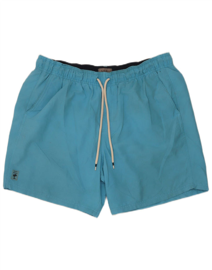 Marks & Spencer Mens Swimming Shorts Large  Blue Polyester