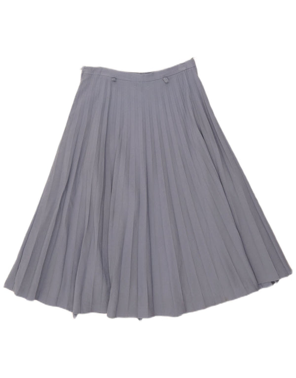 Emmegi Womens High Waist Pleated Skirt IT 44 Medium W26 Blue