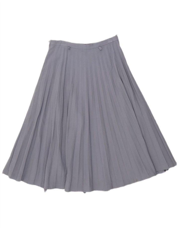Emmegi Womens High Waist Pleated Skirt IT 44 Medium W26 Blue