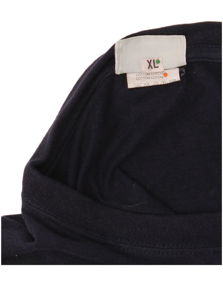 ASICS Mens T-Shirt Top XL Navy Blue Cotton