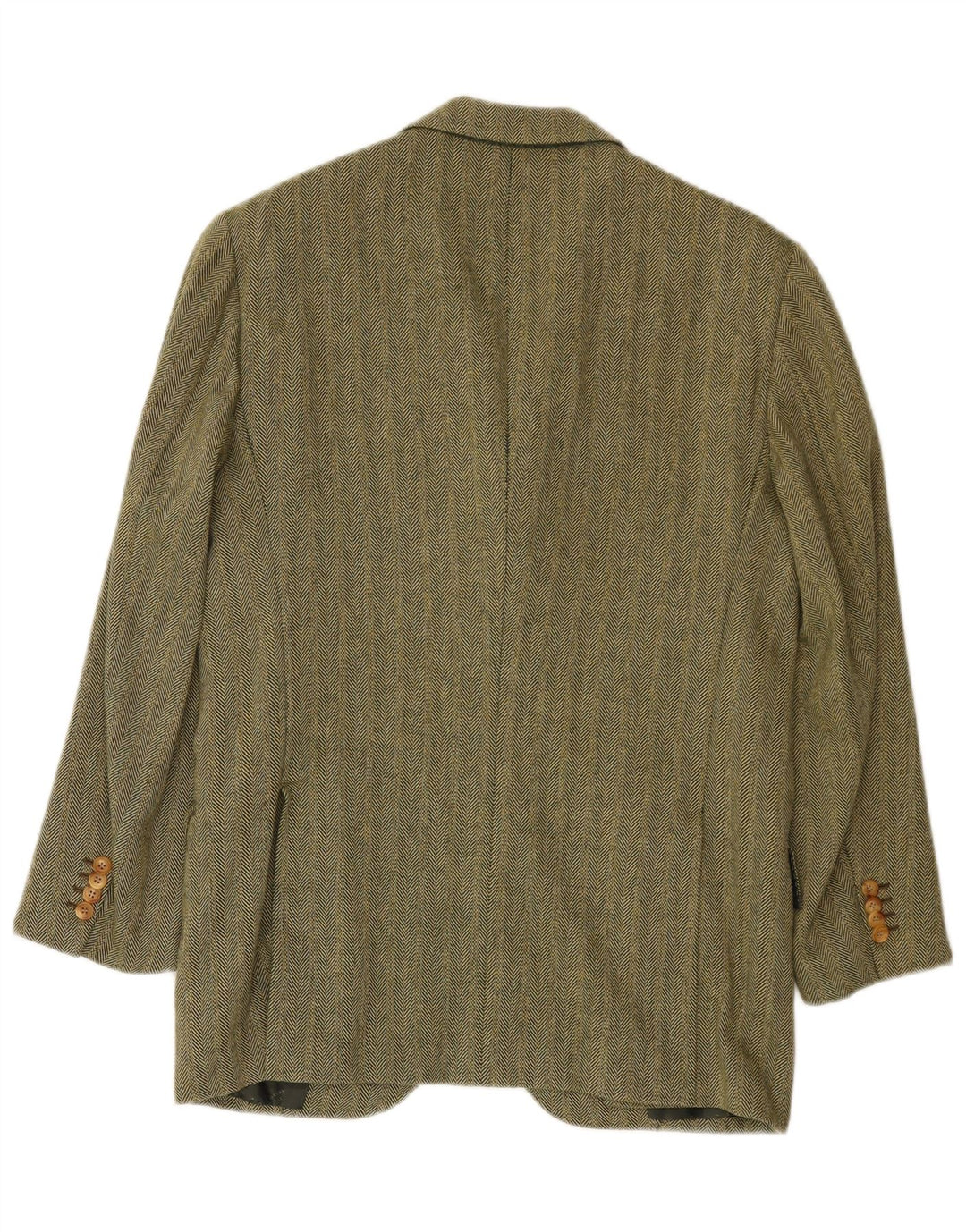 Kiton Mens Napoli 3 Button Blazer Jacket UK 38 Medium Green Herringbone