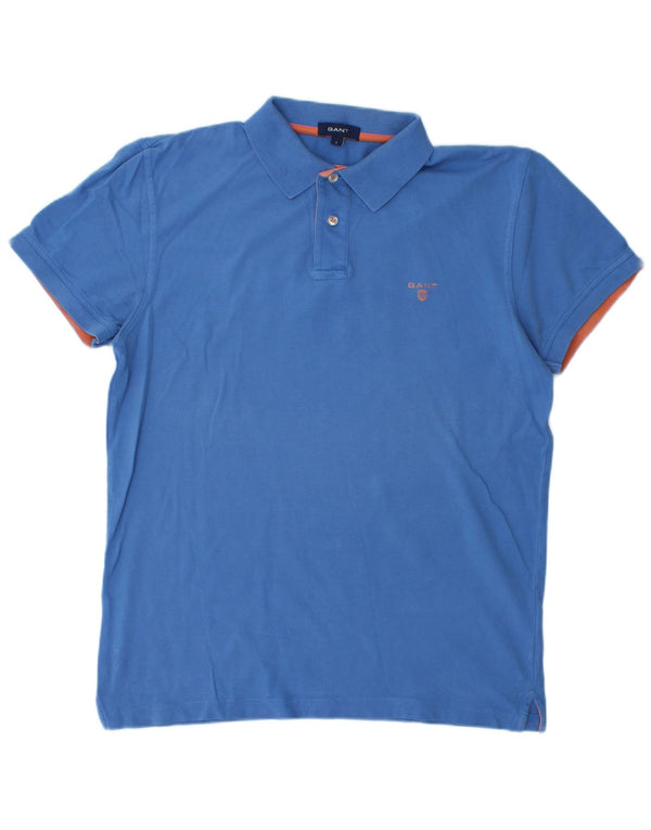 GANT Boys Polo Shirt 15-16 Years Large Blue Cotton
