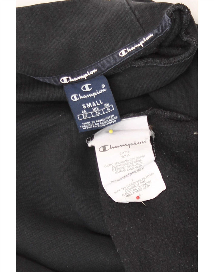 Champion Womens Oversized Sweatshirt Jumper UK 10 Small Black Cotton