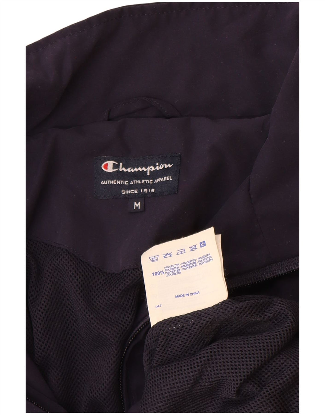 Champion Mens Tracksuit Top Jacket Medium Navy Blue Colourblock Polyester