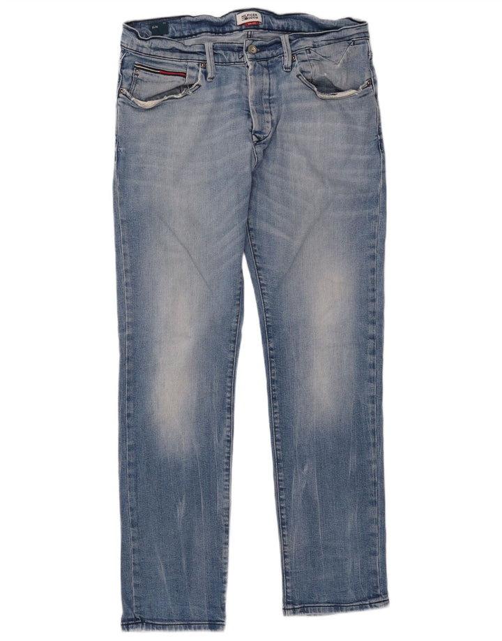 Tommy Hilfiger Mens Slim Jeans W34 L32 Blue Cotton
