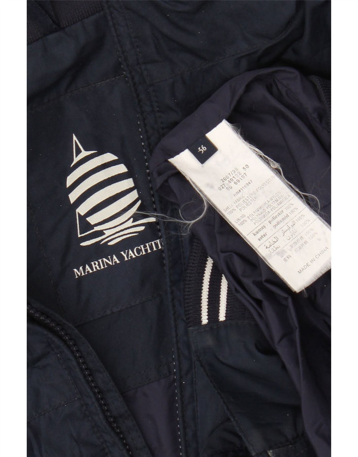 Marina Yachting Mens Bomber Jacket IT 56 3XL Navy Blue Polyester