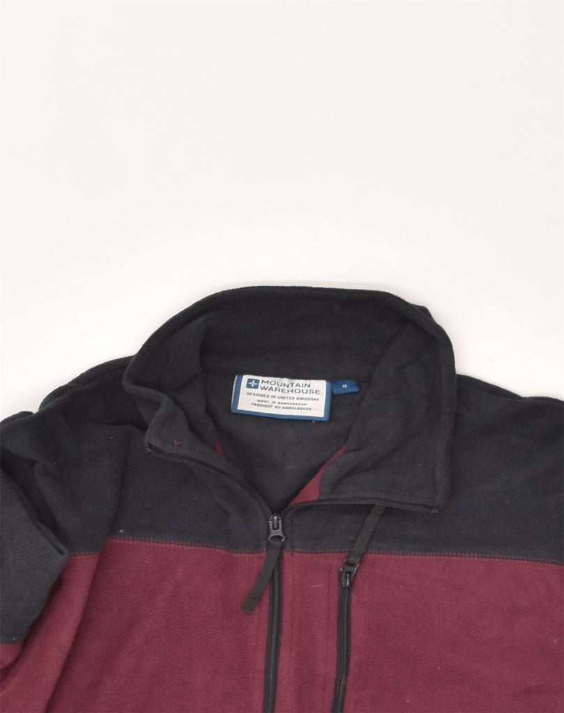 MOUNTAIN WAREHOUSE Mens Zip Neck Fleece Jumper Medium Maroon Colourblock | Vintage Mountain Warehouse | Thrift | Second-Hand Mountain Warehouse | Used Clothing | Messina Hembry 