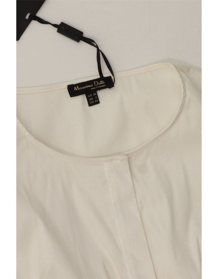 Massimo Dutti Womens Shirt EU 34 2XS White Cotton