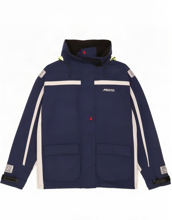 Musto Womens Hooded Oversized Ski Jacket UK 16 Large Navy Blue Colourblock